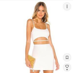 Superdown Arianna White Cut Out Mini Dress Size S